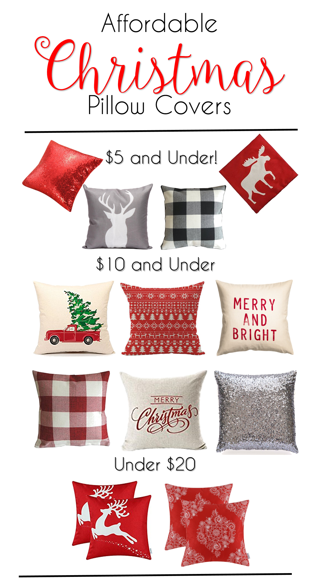 Affordable Christmas Pillow Covers Holiday Pillows