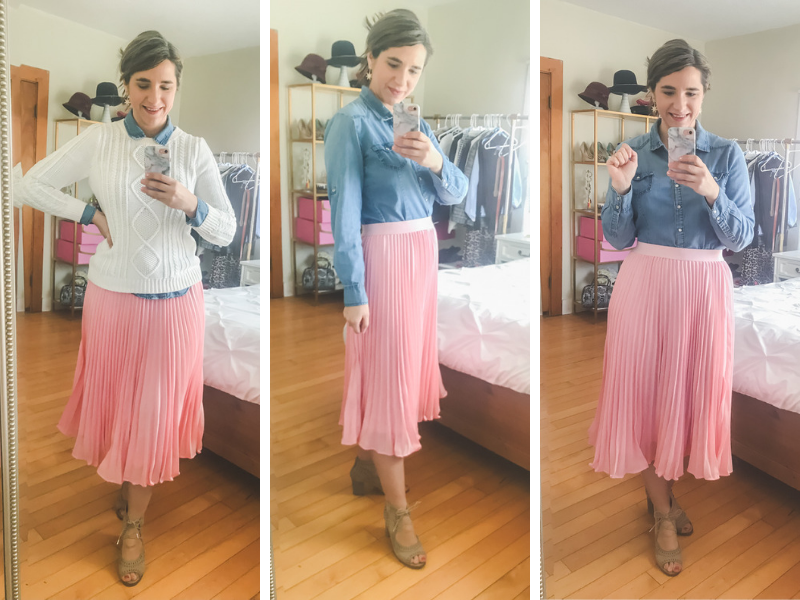 Amazon for work_pleated pink skirt_under 30_spring style_teacher fashion