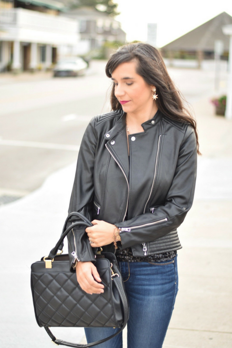 Best Affordable Faux Leather Jacket_Sugarfix by Baublebar Drop Earrings