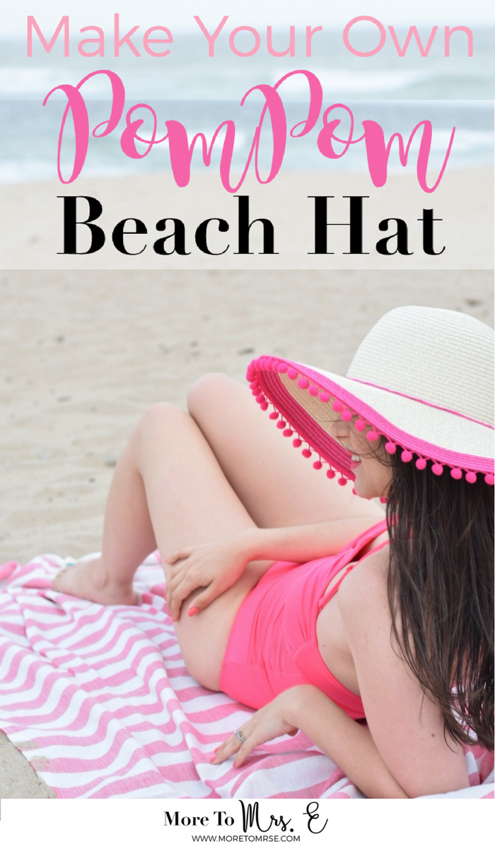 DIY Pom Pom Beach Hat