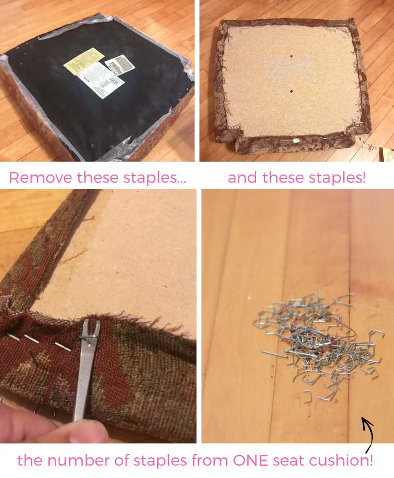 DIY_Remove_Staples_from_Seat_Cushion_DIY_Upholstery_Reupholster_Dining_Chairs
