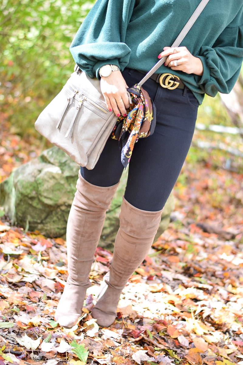 Favorite Fall Buys_Midrise Express Black Skinny Jeans_Taupe OTK Boots