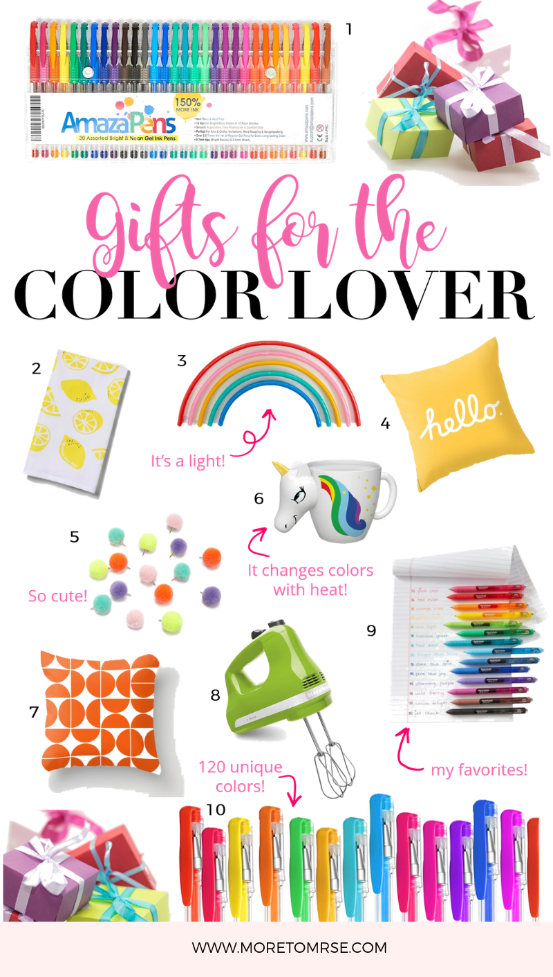 Holiday Gifts for the Girl Who Loves Color_Gifts for the Color lover_Bright Colored Office Supplies_Colorful Home Decor gifts
