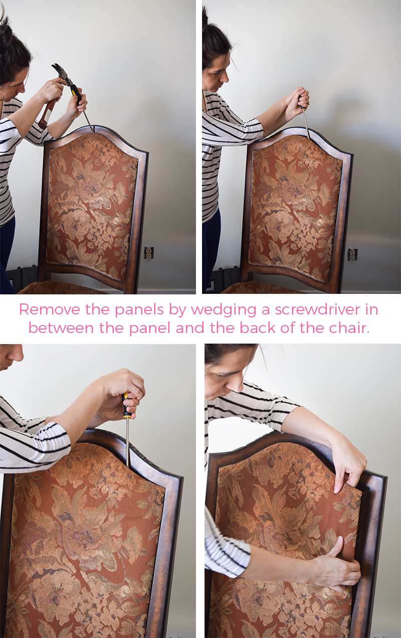 Removing chair back online to reupholster