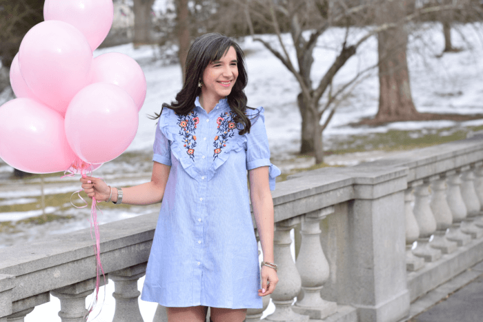 affordable ruffle embroidered dress detail